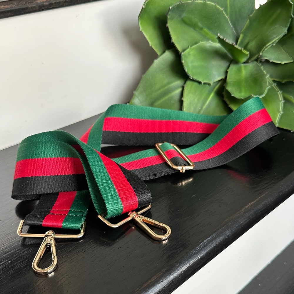 Purse shoulder, Crossbody replacement strap red green black gold